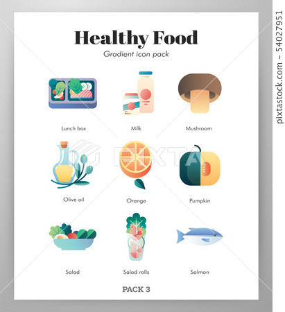 Healthy food icons gradient pack 54027951