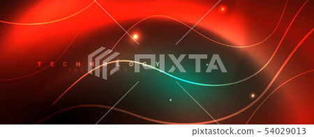 Shiny neon lines template - northern lights glowing blur lines. Futuristic style glow neon 80s disco Shiny neon lines template - northern lights glowing blur lines. Futuristic style glow neon 80s disco 54029013