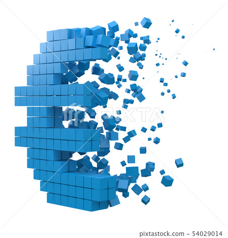euro sign shaped data block. version with blue euro sign shaped data block. version with blue 54029014