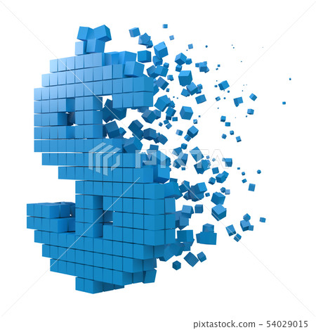 dollar sign shaped data block. version with blue dollar sign shaped data block. version with blue 54029015