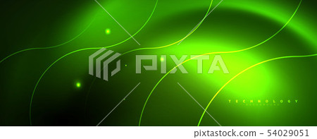 Shiny neon lines template - northern lights glowing blur lines. Futuristic style glow neon 80s disco Shiny neon lines template - northern lights glowing blur lines. Futuristic style glow neon 80s disco 54029051