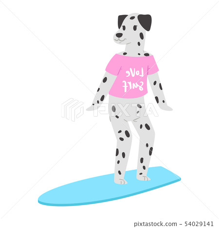 Surf vector dog animal surfer character surfing on surfboard illustration animalistic set of cartoon Surf vector dog animal surfer character surfing on surfboard illustration animalistic set of cartoon 54029141