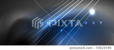 Color light with lines, outer space background, bright rays 54029399