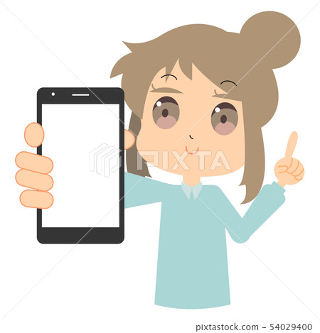 Illustration of a woman with a smartphone 54029400