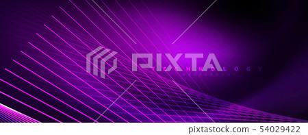 Color light with lines, outer space background, bright rays 54029422