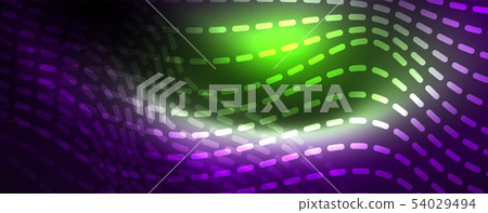 Neon vector wave lines abstract background, magic futuristic techno design Neon vector wave lines abstract background, magic futuristic techno design 54029494
