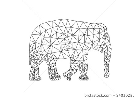 Vector elephant animal polygonal geometric Vector elephant animal polygonal geometric 54030283