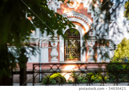 Tree Shadows on Church Facade Decoration Tree Shadows on Church Facade Decoration 54030421
