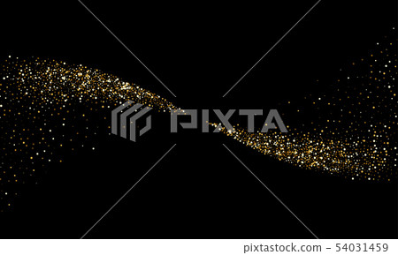 Golden glitter light of vector comet particles 54031459