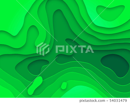 Papercut multi layer green gradient background 54031479