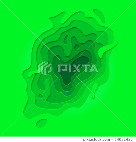 Papercut multi layer pattern green background 54031483
