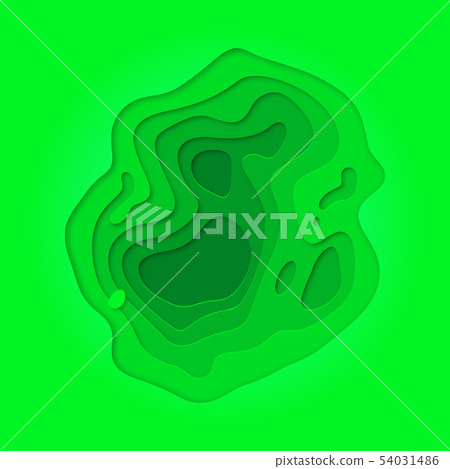 Papercut green multi layer gradient background 54031486
