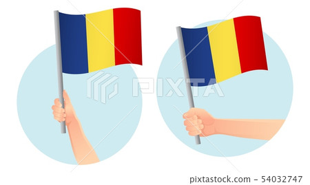 Chad flag in hand icon 54032747