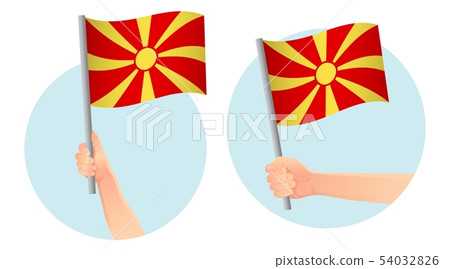 Macedonia flag in hand icon 54032826