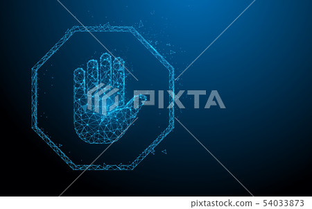 Stop signs and hand symbol. Vector Illustration 54033873
