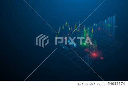 Stock market virtual hologram of statistics, graph Stock market virtual hologram of statistics, graph 54033874