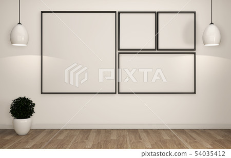 frame on white wall room zen style.3D rendering 54035412