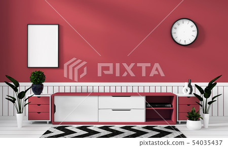 Coral cabinet in modern living room coral color 54035437