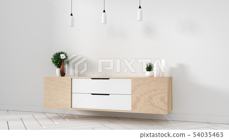 Tv cabinet in modern empty room Japanese 54035463