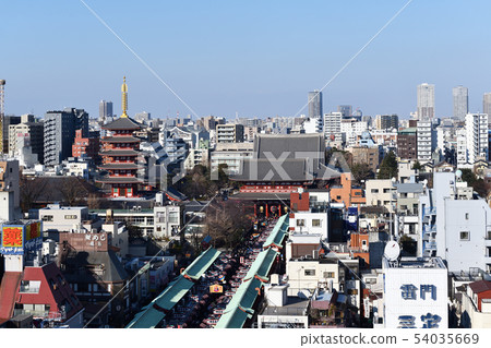 淺草地區都市風景新年風景 54035669