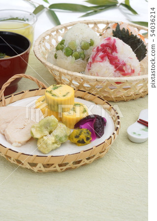 夏季米飯配三種配菜 夏季米飯配三種配菜 54036214