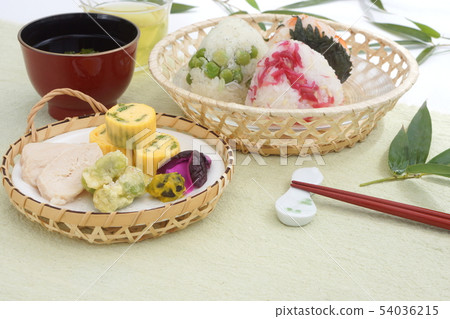 夏季米飯配三種配菜 夏季米飯配三種配菜 54036215