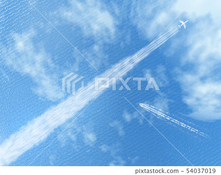 Sparkling landscape of contrails, wakes and sea 2-Overview CG-10 Sparkling landscape of contrails, wakes and sea 2-Overview CG-10 54037019