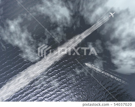 A scenic landscape of contrails, wakes and the sea 2-Overview CG-11 A scenic landscape of contrails, wakes and the sea 2-Overview CG-11 54037020