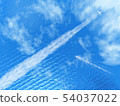 Sparkling landscape of contrails, wakes and sea 2-Overview CG-13 54037022