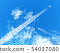 Sparkling scenery of contrails, wakes and sea 1-Overview CG-02 54037080
