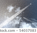 Scenery with contrails, wakes and glittering sea 1-Overview CG-05 54037083