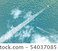 Sparkling landscape of contrails, wakes and sea 1-Overview CG-07 54037085