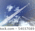 Sparkling scenery of contrails, wakes and sea 1-Overview CG-11 54037089
