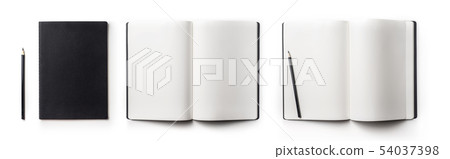 black notebook isolated on white background 54037398