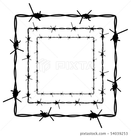 Barbed Wire Silhouette - Stock Illustration [54039253] - PIXTA