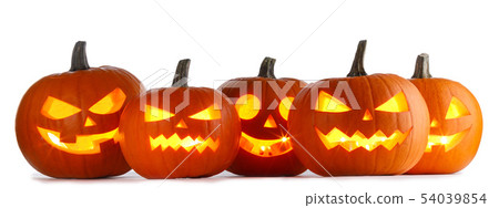 Halloween Pumpkins on white 54039854
