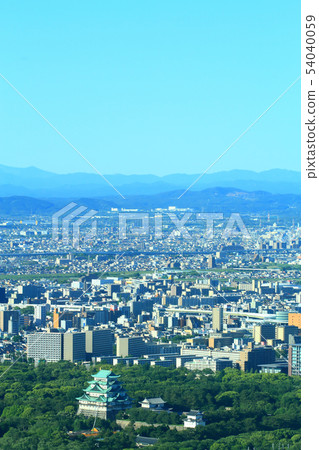 名古屋市都市風景名古屋城堡和周圍的風景 名古屋市都市風景名古屋城堡和周圍的風景 54040059