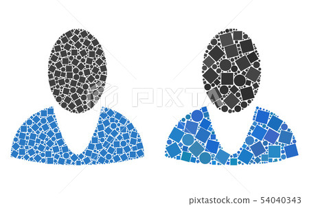 Guy Profile Icon Collages of Squares and Circles 54040343