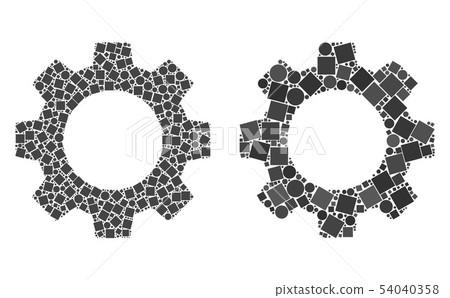 Gear Icon Mosaics of Squares and Circles Gear Icon Mosaics of Squares and Circles 54040358