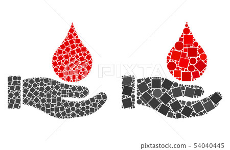 Blood Donation Hand Icon Mosaics of Squares and Circles Blood Donation Hand Icon Mosaics of Squares and Circles 54040445