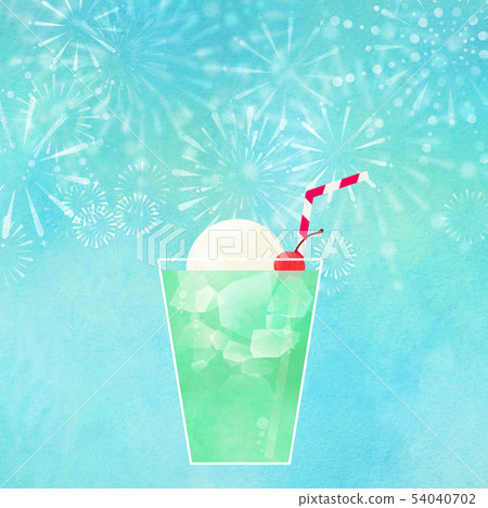 Background-Summer-Fireworks-Cream Soda-Japanese-Japanese-Japanese Paper-Japanese Pattern 54040702