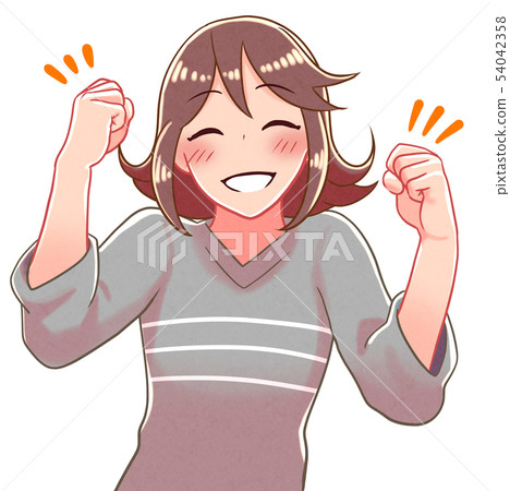 一個女孩在膽量姿勢的插圖 54042358