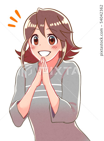 Illustration of a girl who rejoices 54042362