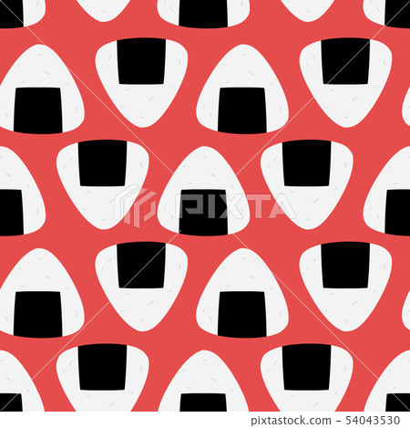 Rice ball seamless pattern red - Stock Illustration [54043530] - PIXTA