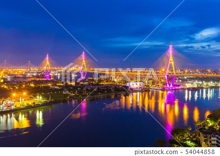Bhumibol Bridge is one of the most beautiful  54044858