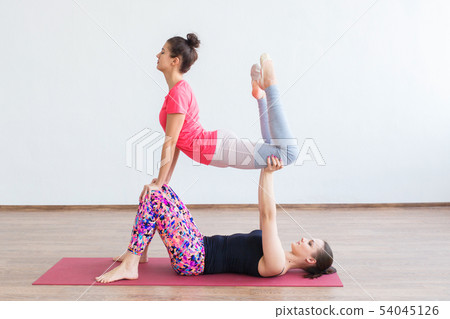 Girls perform circus number in the gym Girls perform circus number in the gym 54045126