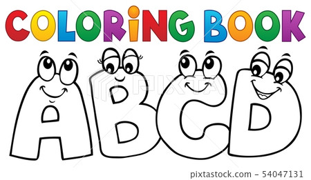 Coloring book cartoon ABCD letters 1 54047131