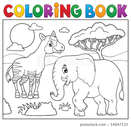 Coloring book African nature topic 7 54047133