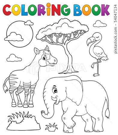 Coloring book African nature topic 6 54047134