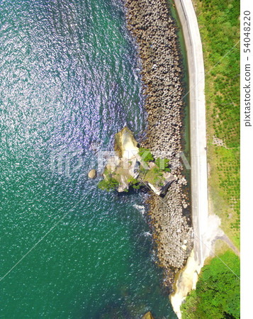松島無人機海岸的鳥瞰圖（宮城縣東松島市宮城寺Kashigiyama） 54048220